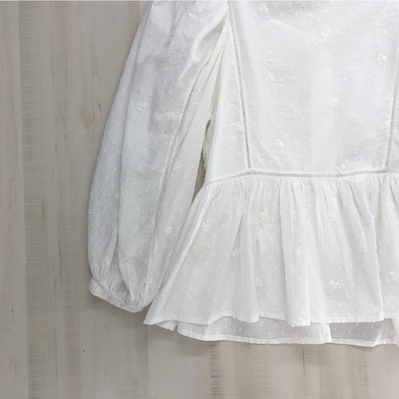 FOREVER THAT GIRL x Anthropologie verushka white embroidered peasant blouse top - Picture 10 of 12